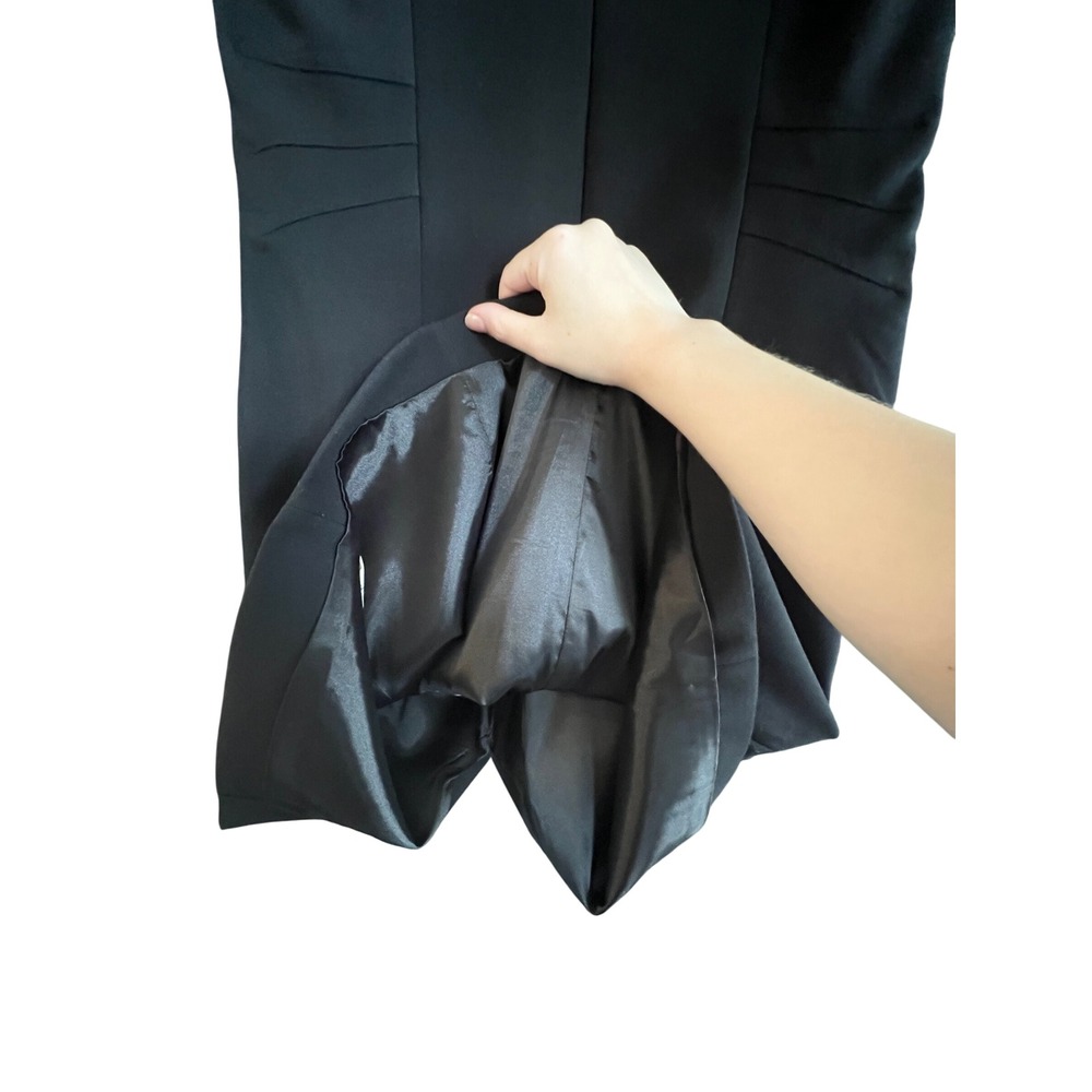 L'AGENCE Black Cotton Blend Sleeveless Square Neck Sheath Dress Career Office - Picture 6 of 8